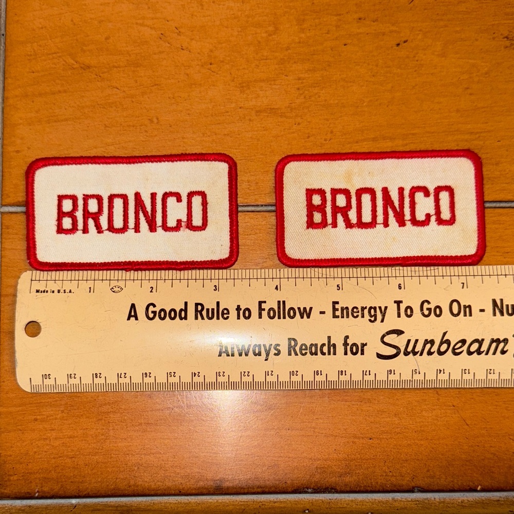Bronco Red and White Patches